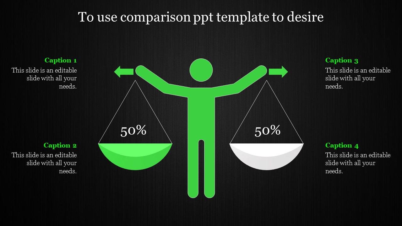 Free - Editable Comparison PPT Template Slide Designs-4 Node